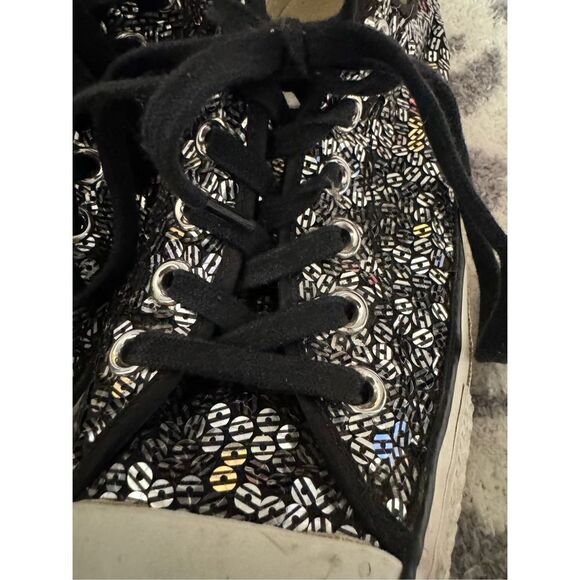 Converse w8.5 m6.5 sequin bling low top tennis sneakers trainers - Picture 3 of 9
